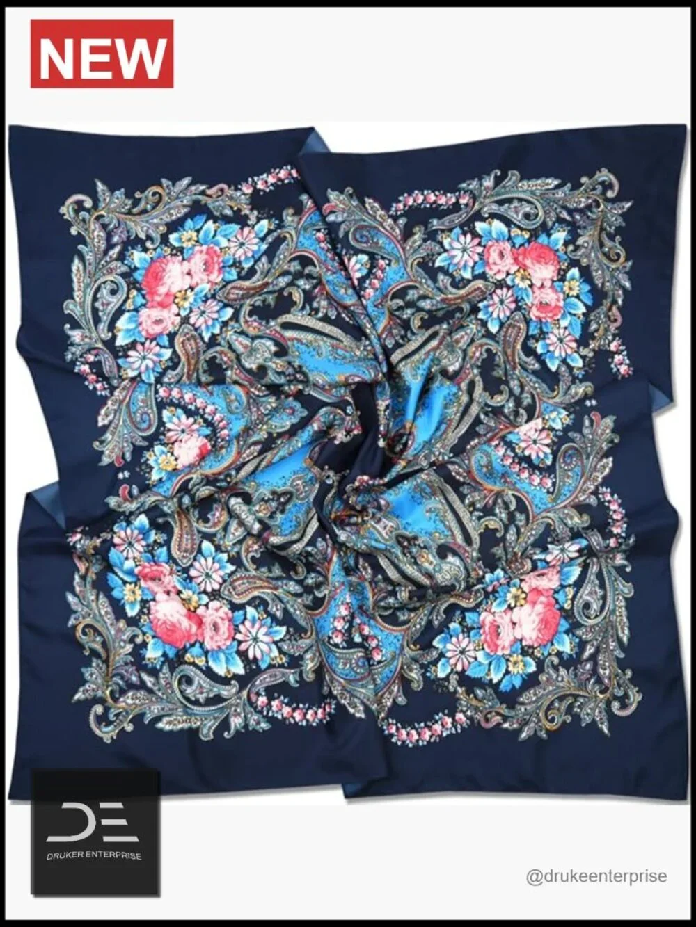 Oversized 40x40 Silk-Feel Satin Square Scarf – Fashion Hair Wrap Bandana